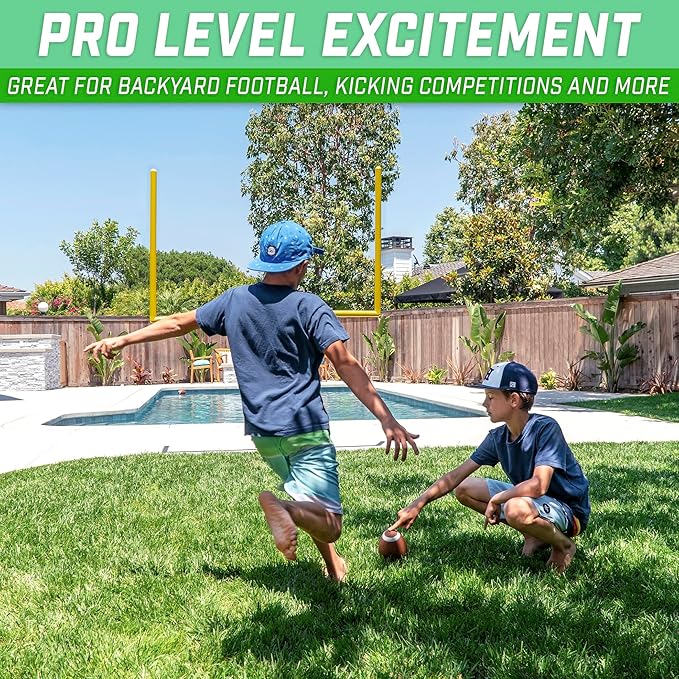 GoSports Football Field Goal Post - 6 or 8 ft Backyard Football Game