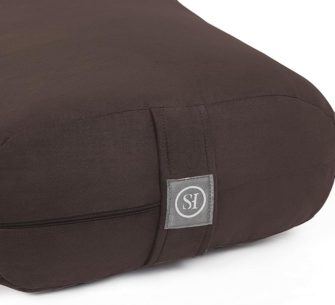Meditation Cushion Bolster Pillow for Restorative Yoga โ Supportive Cushion for Meditation, Pilates, and Relaxation โ Filled with Buckwheat Hulls - Removable Cover