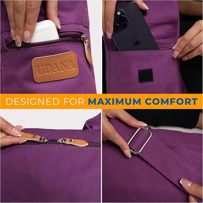 UDANA Canvas Yoga Mat Bag for Women & Men, Full-Zip Carrier with 3 Pockets & Adjustable Strap, Stylish Gym & Pilates Bag โ Available in Multiple Sizes