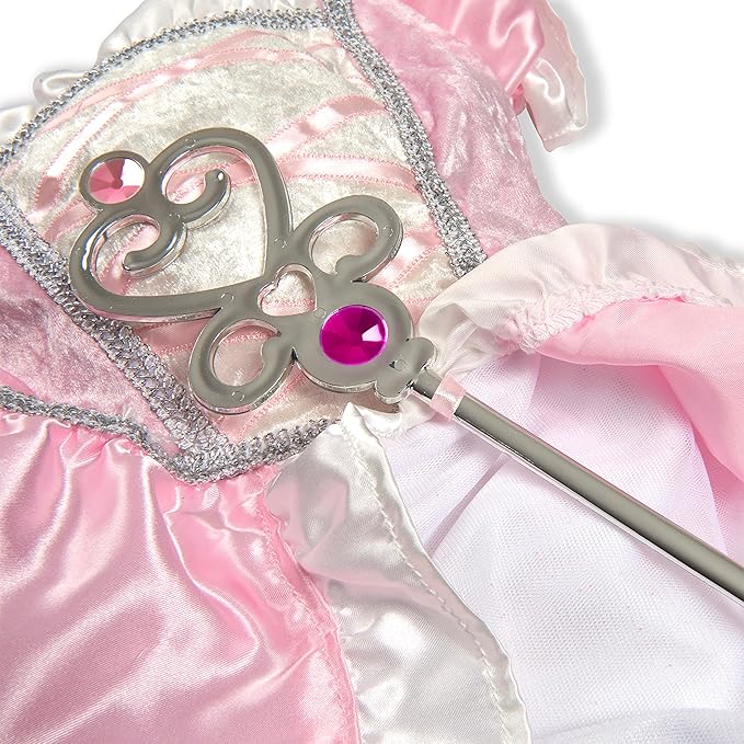 Melissa & Doug Princess Role Play Costume Set (3 pcs)- Pink Gown, Tiara, Wand