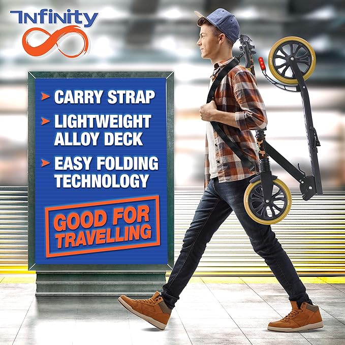 SereneLife Two Wheel Scooter for Teens, Smooth Gliding Kick Scooter for Adults w/Adjustable Height for Ages 8+, Portable All Terrain Scooter w/Carry Straps, Easy to Fold