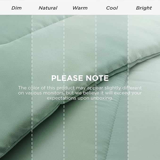 Bedsure Comforter Duvet Insert - Quilted Comforters Full Size, All Season Duvet, GentleSoft Down Alternative Bedding Blanket, with 8 Tabs, Gifts for Women/Men, Sage Green, Full 86 x 82 Inches