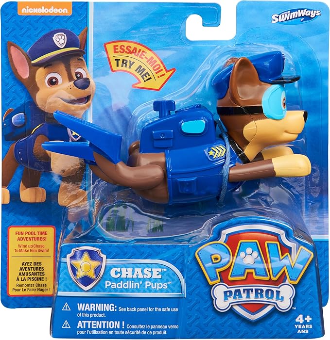 SwimWays Paw Patrol Paddlin' Pups Pool Toys & Outdoor Games, Bath Toys & Pool Party Supplies for Kids Aged 4 & Up, No Batteries Required, Chase