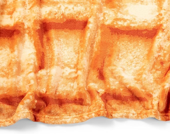 WHAT DO YOU MEME? Cozy Concepts Co. Waffle Blanket by Relatable, Giant Breakfast Throw Blanket with Butter Square, Cozy Funny Gag Gift for Teens or Room Decor, 65” Soft Fleece Blanket
