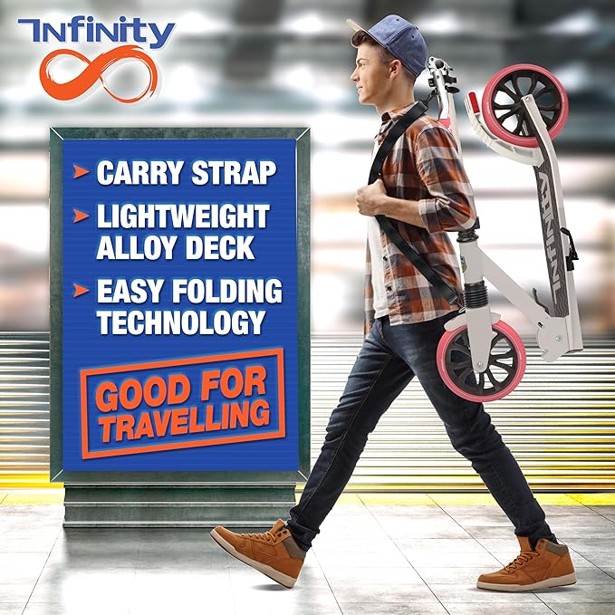 SereneLife Two Wheel Scooter for Teens, Smooth Gliding Kick Scooter for Adults w/Adjustable Height for Ages 8+, Portable All Terrain Scooter w/Carry Straps, Easy to Fold