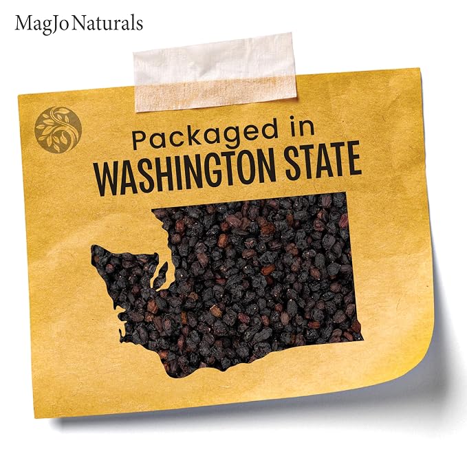 MagJo Dried Elderberries - 100% Wild crafted Dried Elder berries - 2lb Bulk - Non-Irradiated, Non-GMO, Whole Black Elderberry Immune Support - Raw Vegan Sambucus 2 Pack