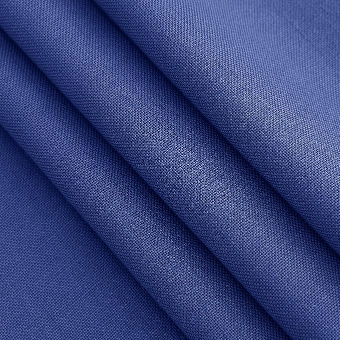 Nanspring Classic Blue Linen Curtains 72 Inch Length for Living Room Semi Sheer Light Filtering Door Drapes 2 Panels Set for Kids Bedroom Light Filtering Back Tab Modern Farmhouse Decor 52x72