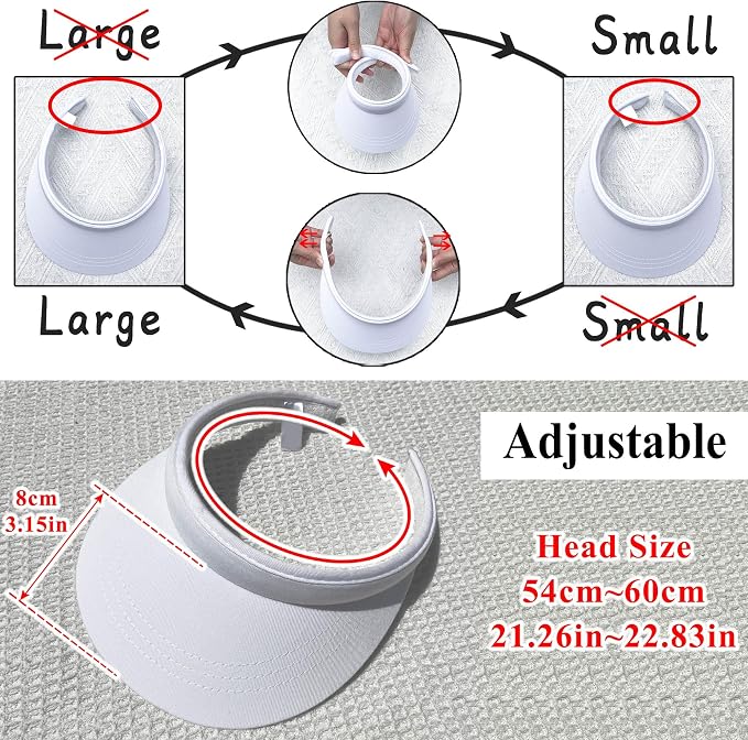 3 Pack Sports Sun Visor Hat Women Men Adjustable Clip On Visors Outdoor Golf Beach Cap