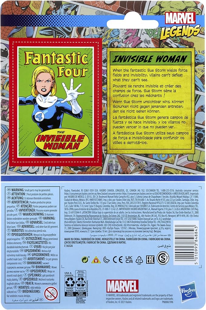 Marvel Hasbro Legends 3.75-inch Retro 375 Collection Invisible Woman Action Figure Toy, Blue