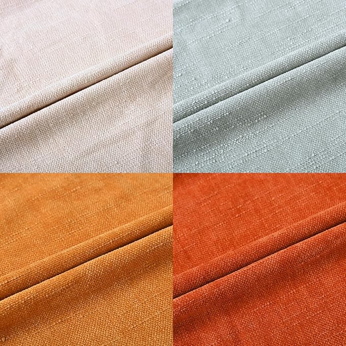 Set of 4 Soft Textured Decorative Throw Pillow Covers 24x24 Inch Cozy Farmhouse Cushion Cover Square Accent Pillow Cases for Bed Couch Sofa Living Room, Beige Aqua Burnt Orange