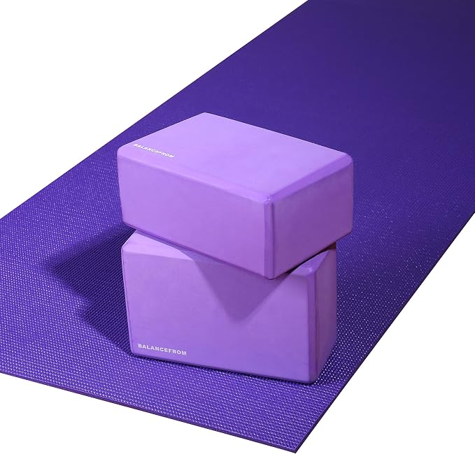 Fitvids Set of 2 High Density Yoga Blocks, 9"x6"x4" Each, Pair, Multiple Colors