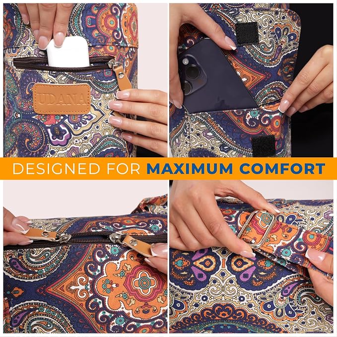 UDANA Canvas Yoga Mat Bag for Women & Men, Full-Zip Carrier with 3 Pockets & Adjustable Strap, Stylish Gym & Pilates Bag โ Available in Multiple Sizes