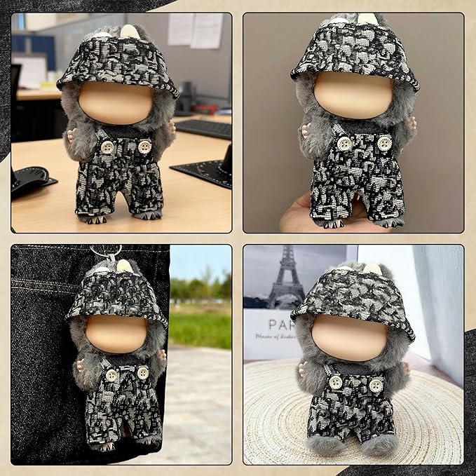 Clothes Fit for 17CM Doll, Fashion Doll Clothes Outfit Set Cute Theme Designer Toys Dress Accessories for Collector Fans Display (DD Black Denim)