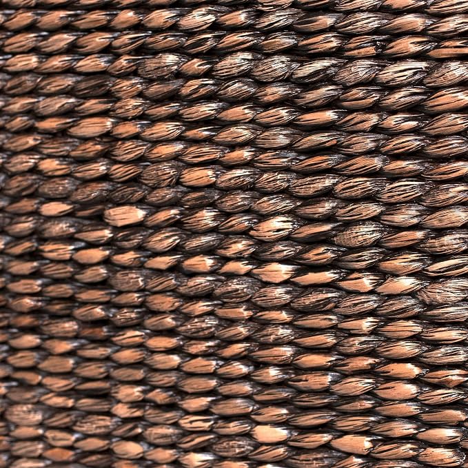 BIRDROCK HOME Storage Cube Box with Lid - Brown Wash Seagrass - Large Hand Woven Floor Container for Blankets Pillows - Sturdy Metal Frame