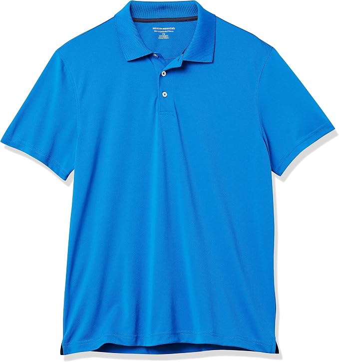 Amazon Essentials Men's Moisture Wicking Golf Polo Shirt, Short Sleeve, Slim-Fit, Quick-Dry, Active Wear