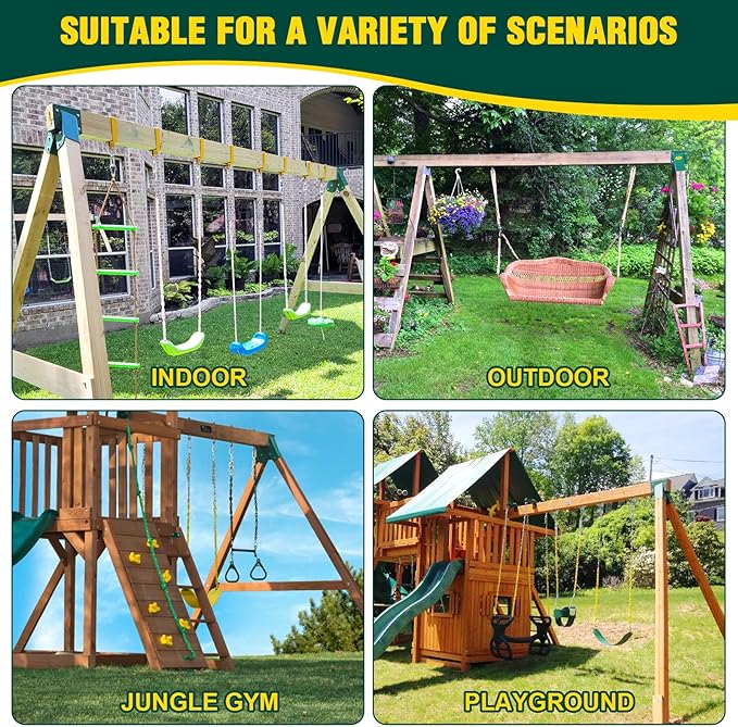 BETOOLL A-Frame 1pcs Bracket Swing Set Bracket for Heavy Duty Swing Set – Includes Mounting Hardware, Ideal for Indoor and Outdoor Playgrounds (1 Bracket-Green)