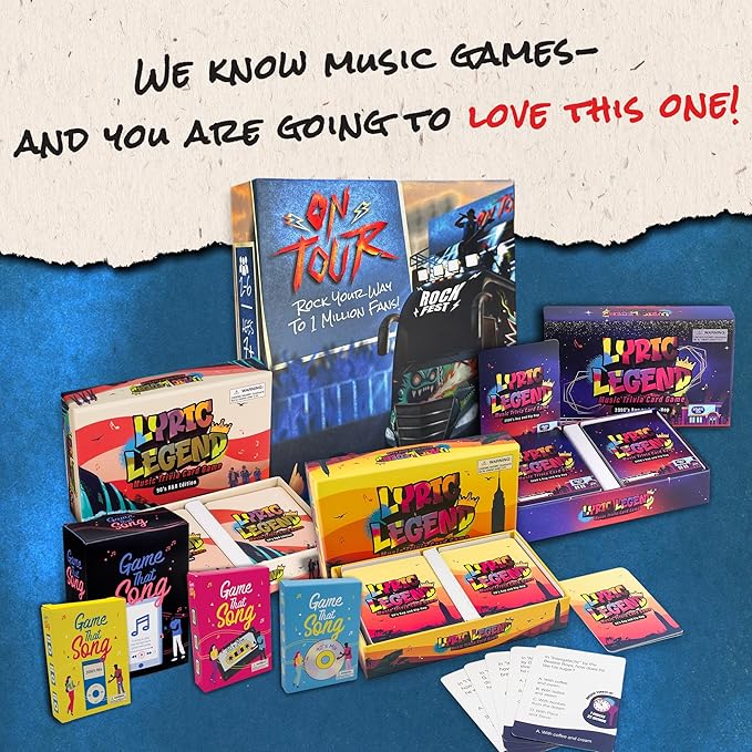 On Tour – Music Themed Card Game for Families, Mille Bornes Style | Teens & Adults | Fun Party Board Game, Travel Game, and Family Game Night Favorite 3-6 Players