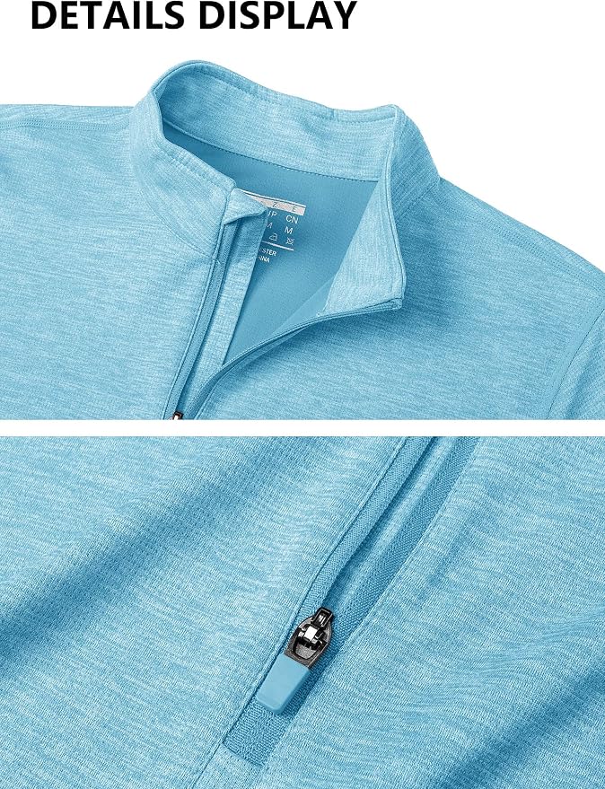 MAGCOMSEN Women's UPF 50+ Sun Shirts Long Sleeve 1/4 Zip Pullover Quick Dry Workout Hiking Tops Running Athletic Shirts