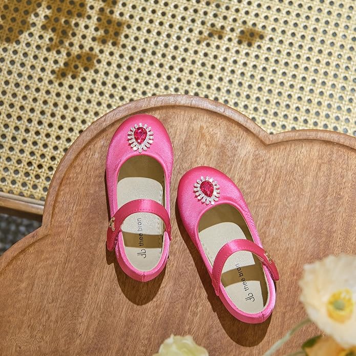 THEE BRON Mary Jane Ballet Flats - Girls' Dress Shoes with Hook & Loop Closure