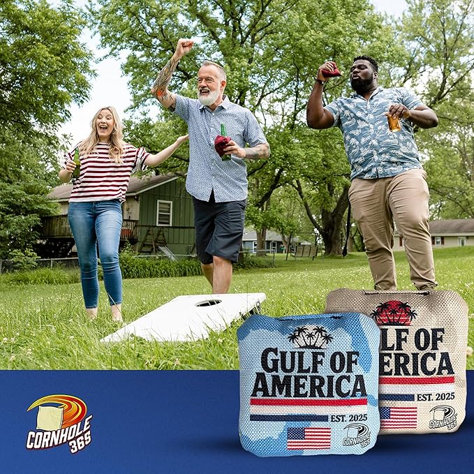 Cornhole365 - Stick & Slide - Professional Corn Hole Bag - Heavy-Duty Double-Stitched Polyester Fabric & Resin Filling for All-Weather - Versatile Regulation Size Cornhole Bean Bags - Set of 8