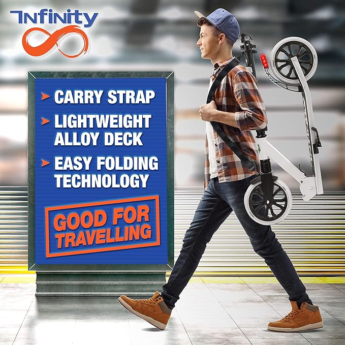 SereneLife Two Wheel Scooter for Teens, Smooth Gliding Kick Scooter for Adults w/Adjustable Height for Ages 8+, Portable All Terrain Scooter w/Carry Straps, Easy to Fold