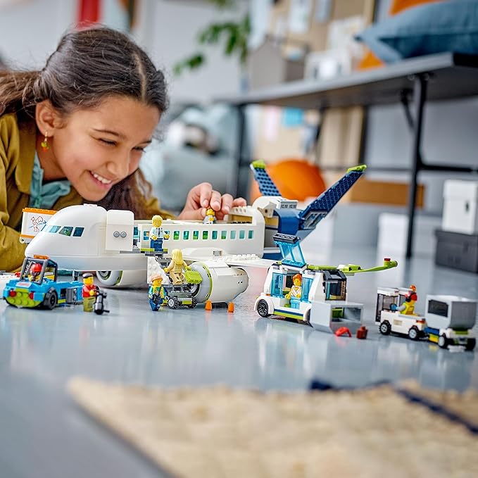 LEGO City Passenger Airplane Toy - Building Set for Boys & Girls, Ages 7+ - Educational Gift for Kids - W/Buildable Vehicle Toys & 9 Minifigures - 60367