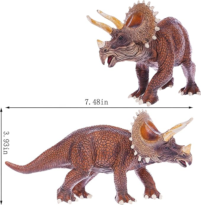 Gemini&Genius Dinosaur Toy Triceratops Action Figure, Realistic Dinosaur Toy Figure, Great for Gift, Storytelling, Birthday Cake Topper, Role Play, Collection or Room Decoration for Kids