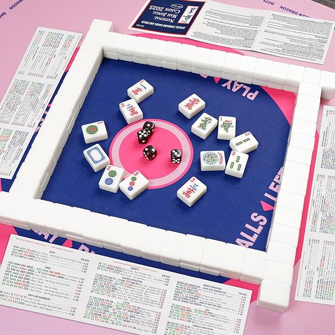 Mahjong Card 2025 Official Revision, 4Pcs Large Size Mah Jongg Card Set for Parties, Game & Outdoor