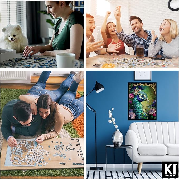 RomantzArt Piece Jigsaw Puzzle for Adults โ Proud Cerulean โ Challenging, Hard and Vibrant Gradient Color Puzzle, Gift for Puzzle Lovers, Brain Teaser Home Dรฉcor