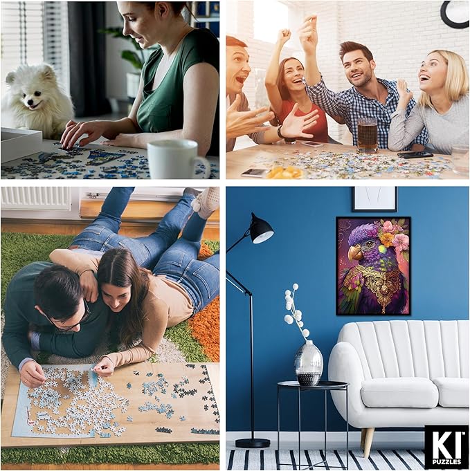 1000 RomantzArt Piece Jigsaw Puzzle for Adults โ Queen's Aviary: Regent โ Challenging, Hard and Vibrant Gradient Color Puzzle, Gift for Puzzle Lovers, Brain Teaser Home Dรฉcor