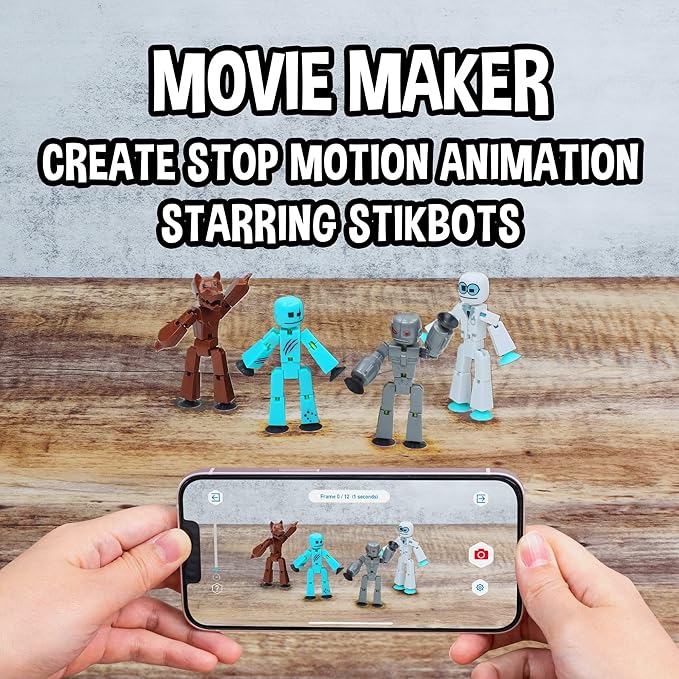 Zing Stikbot Monster Werewolf & Cyborg Pack, Set of 6 Stikbot Collectable Monster Action Figures, Stop Motion Animation, Great for Kids Ages 4 and Up