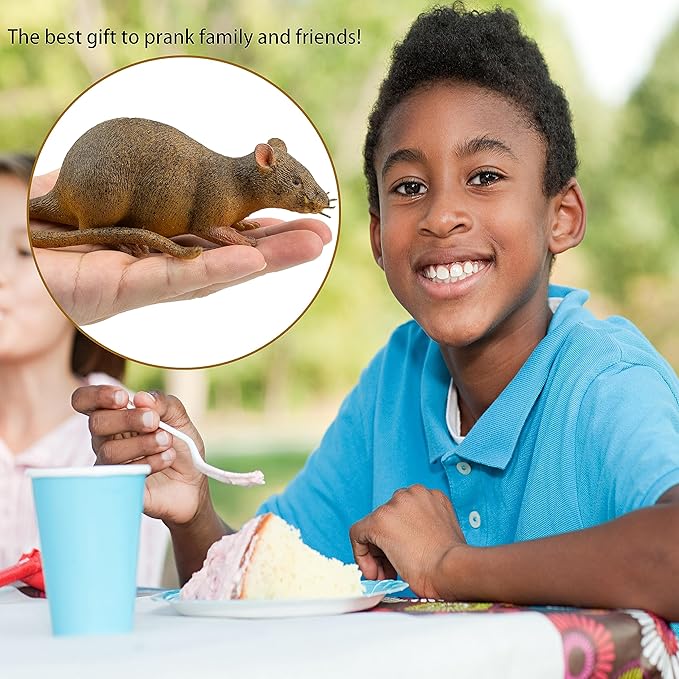 Reptile Toy with Mouse, Soft Rubber Squishy Toy, TPR Super Stretch Animal Toys for Kids, Perfect for Gifts, Party Favors, and School Projects (Mouse)