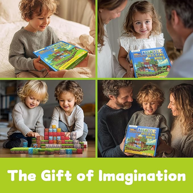 Magnetic Blocks-100PCS Kid's Toys,Magnetic BuildIing Blocks,Educational Toys for Boys & Girls Ages 3-4 5 6 7 8 9 10,STEM Montessori Stacking Toy, Sensory Toy, Birthday Gift