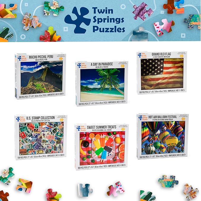 Twin Spring Goods 1000 Piece Jigsaw Puzzle, Glazed and Frosted Donuts, 1,000 pcs