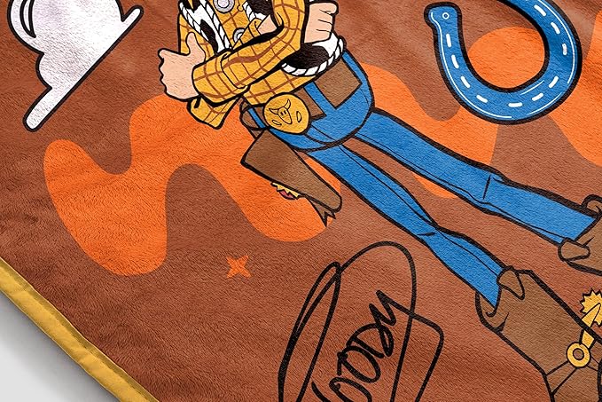 Jay Franco Plush Throw Blanket – 46" x 60" Inches Kids Hero Soft & Cozy Fleece Throw for Bedroom & Couch Décor, Official Licensed Product, Brown - Toy Story Woody
