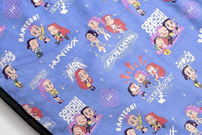 Jay Franco Kids Plush Throw Blanket – Ultra Soft Cozy Plush Fleece for Bed, Couch, Sofa, Home Décor, Official Licensed Huntrix, Purple - Kpop Demon Hunters, 40x50 - Travel Blanket