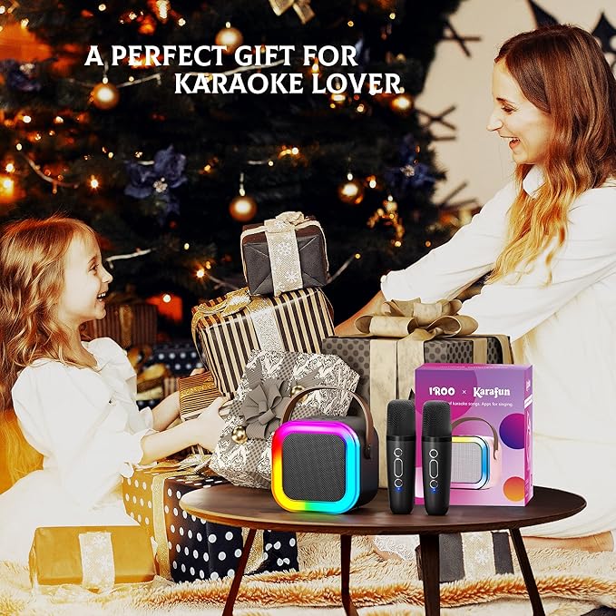 Karaoke Machine for Kids, 2026 TOP Toys Birthday Gifts Ideas for Girls Ages 4, 5, 6, 7, 8, 9, 10, 12+ Years Old, Portable Mini MP3 Player with 2 Wireless Mics for Party