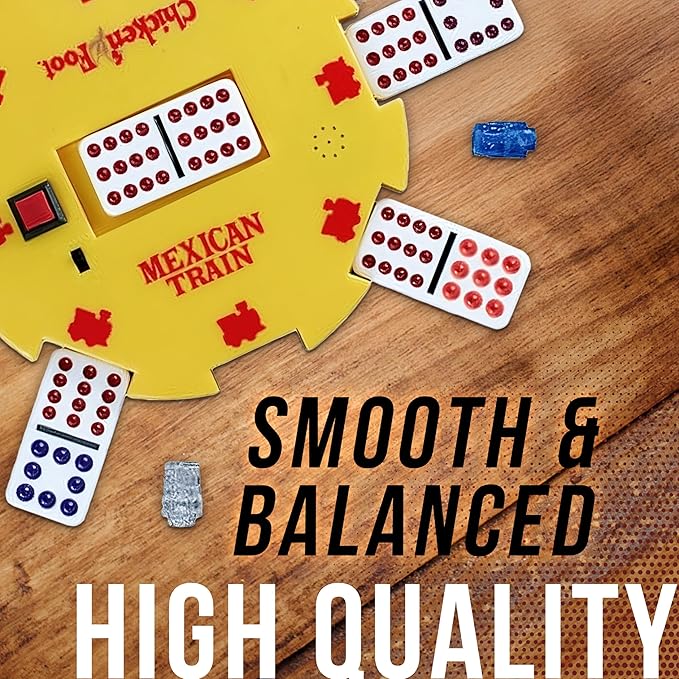 Mexican Train Double 12 Professional Size Dominoes with Bonus Chickenfoot Game Included Travel Tin Board Game, 91 Tiles, Challenging, Fun Game for Ages 6 Years & Up, Blue