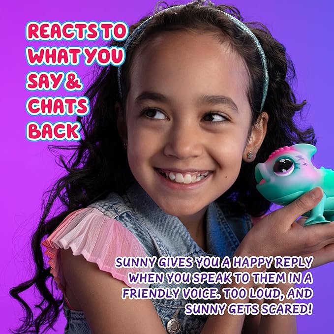 Little Live Pets Sunny The Li’l Chameleon Toy, Interactive Light Up Toy Pet with 30+ Sounds and Beat Detection, Interactive Animal Toys for Ages 5+