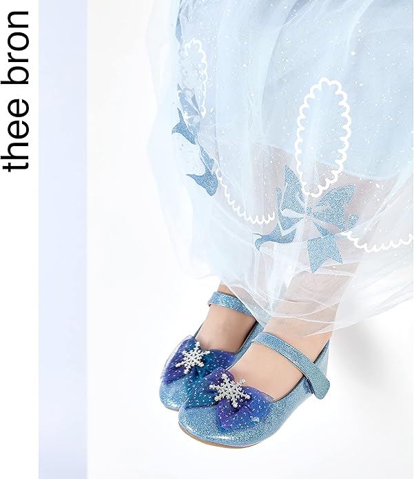 THEE BRON Mary Jane Ballet Flats - Girls' Dress Shoes with Hook & Loop Closure