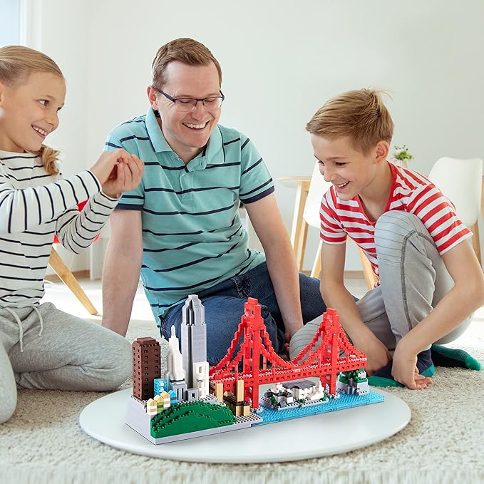 Micro Building Blocks Set for Adults San Francisco Golden Gate Bridge Architecture Skylines Model, Mini Bricks Toy Present for Kids 1610 PCS