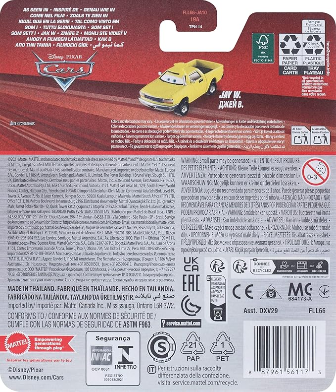 Mattel Disney and Pixar Cars 1:55 Scale Die-Cast Vehicles, Collectible Toy Cars