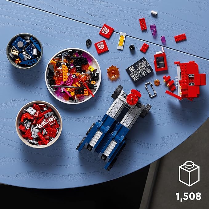 LEGO Icons Optimus Prime 10302 Transformers Figure Set, Collectible Transforming 2-in-1 Robot and Truck Model Building Kit for Adults, Perfect for Display or Play