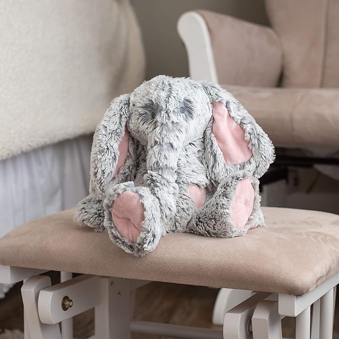 DEMDACO Elephant Soft Pink 14 inch Luxurious Plush Polyester Stuffed Animal Toy