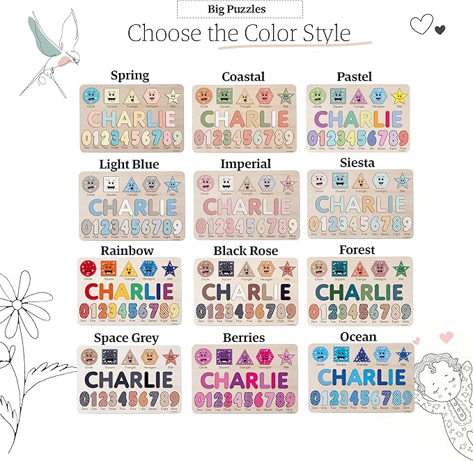Wood Name Puzzle, Kid Gifts, Toddlers Name Puzzle, Baby Boy and Girl Gift, Toddler Gifts, Birthday Gift, Toddler Toy, Baby Toy, Montessori, Custom Blocks
