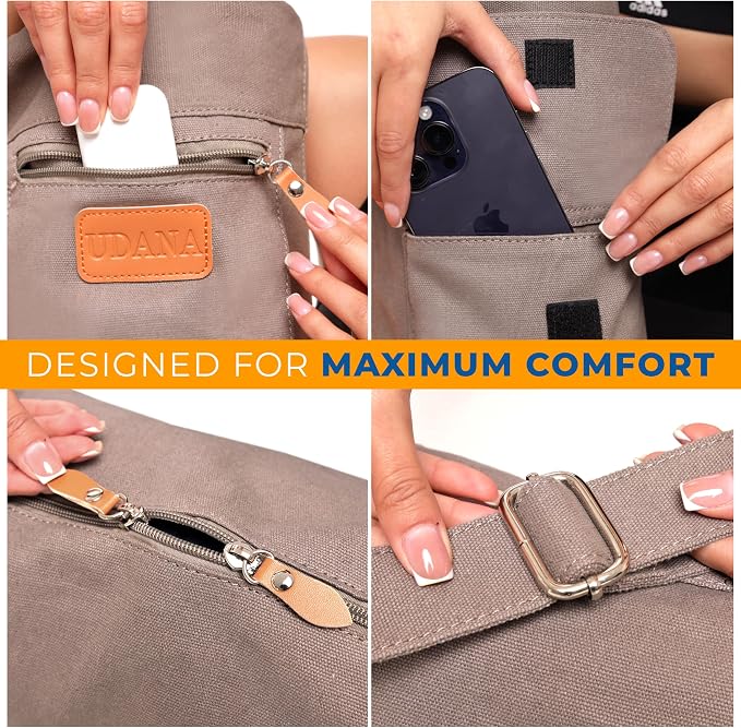 UDANA Canvas Yoga Mat Bag for Women & Men, Full-Zip Carrier with 3 Pockets & Adjustable Strap, Stylish Gym & Pilates Bag โ Available in Multiple Sizes