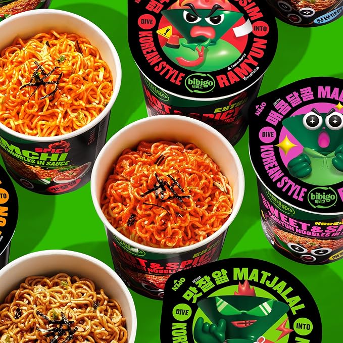 Bibigo Ramyun Ramen Noodles, Korean BBQ Sweet & Savory, 3.45 Ounce (Pack of 4)
