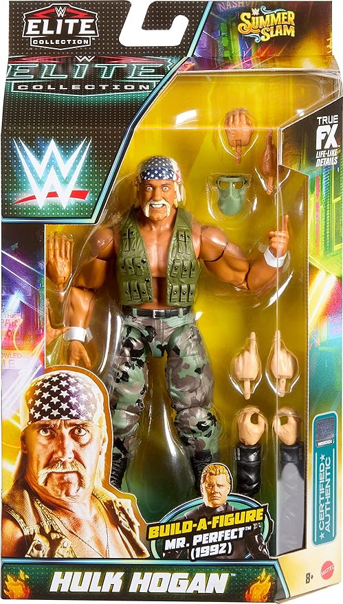 WWE Elite Action Figure SummerSlam Hulk Hogan with Accessory and Mr. Perfect Build-A-Figure Parts