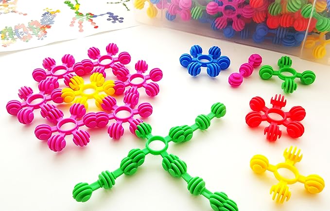 Skoolzy Rainbow Star Flex 90 Pc STEM Set – Preschool Tinker Kit for Kids 5+ with eBook