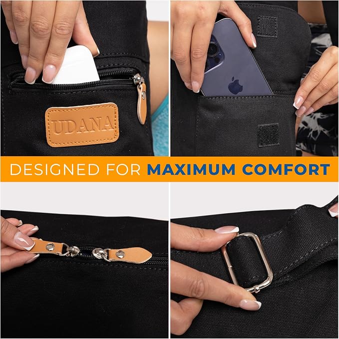 UDANA Canvas Yoga Mat Bag for Women & Men, Full-Zip Carrier with 3 Pockets & Adjustable Strap, Stylish Gym & Pilates Bag โ Available in Multiple Sizes